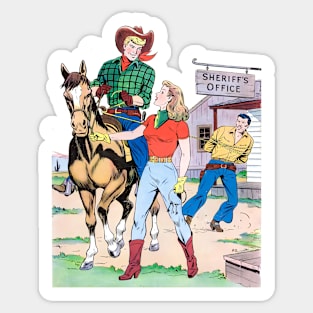 Prisoner Cowboy Western Retro Comic Sticker